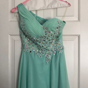 Turquoise prom gown. Worn only once.